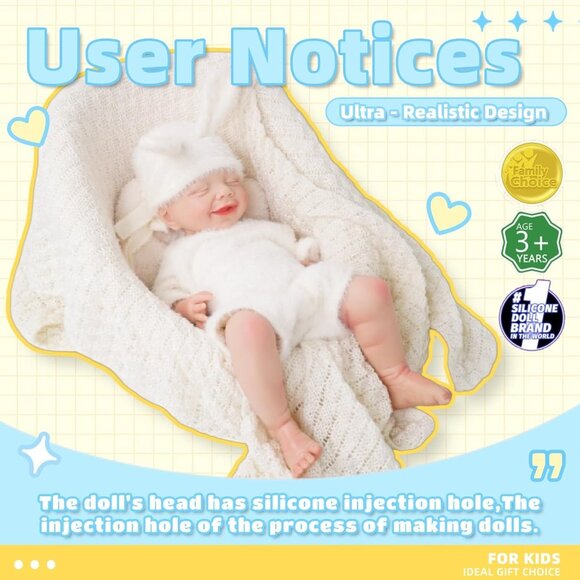 🆕17.72 Inch Realistic Reborn Baby Doll Silicone-Made & Lifelike Newborn Girl - Picture 7 of 11